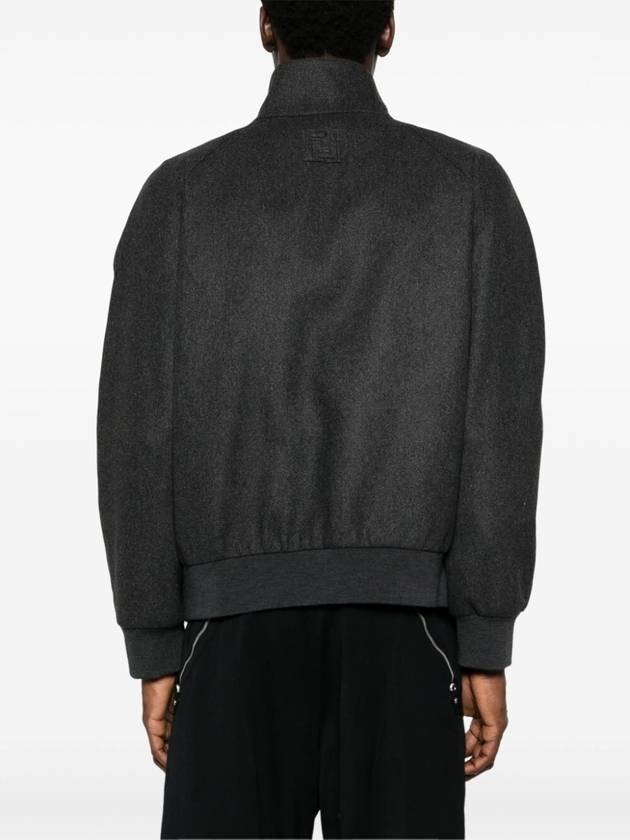 High Neck Cashmere Bomber Jacket Grey - FENDI - BALAAN 5