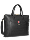 Pebble Grain Leather Slim Briefcase Black - THOM BROWNE - BALAAN 3