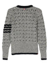 4 Bar Cable Knit Top Grey - THOM BROWNE - BALAAN 3