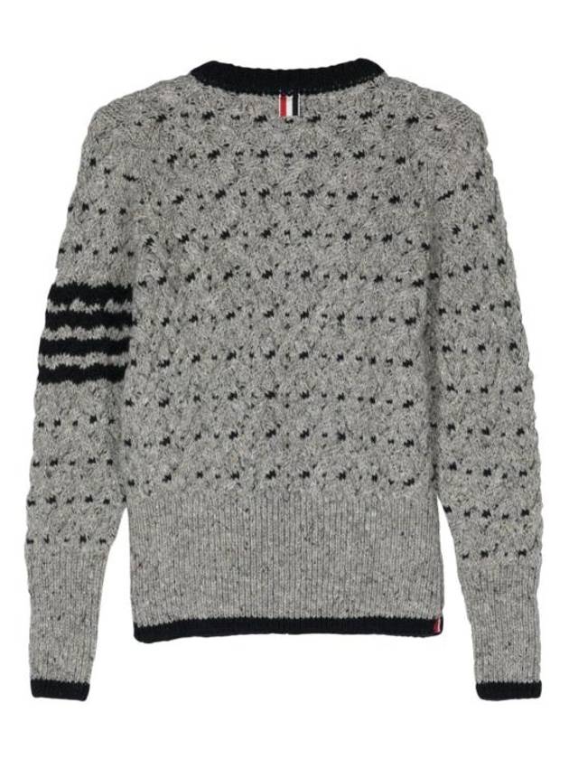 4 Bar Cable Knit Top Grey - THOM BROWNE - BALAAN 3