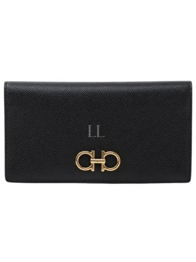 Gancini Chain Long Wallet Black - SALVATORE FERRAGAMO - BALAAN 2