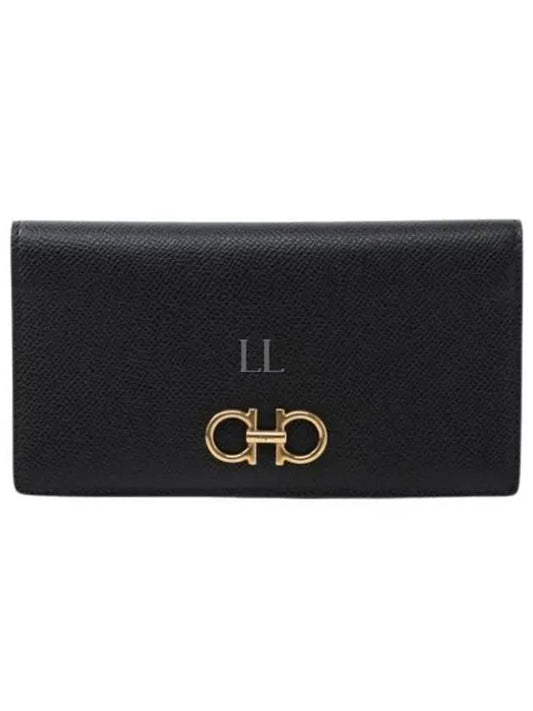 Gancini Chain Long Wallet Black - SALVATORE FERRAGAMO - BALAAN 2