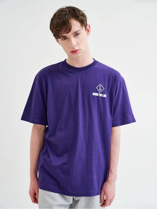 LAB logo printing overfit short sleeve tshirt purple - CODE I'M - BALAAN 1