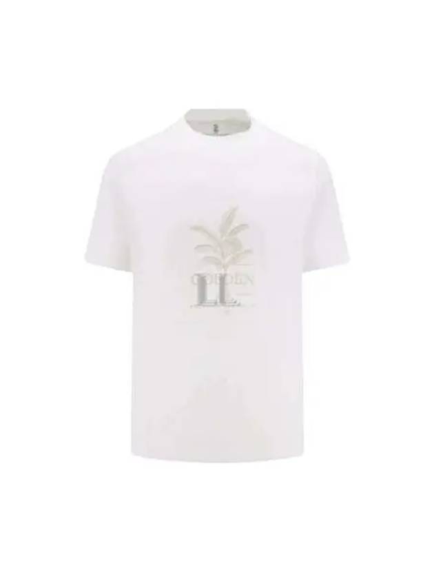 Maxi Print Cotton Short Sleeve T-Shirt White - BRUNELLO CUCINELLI - BALAAN 2