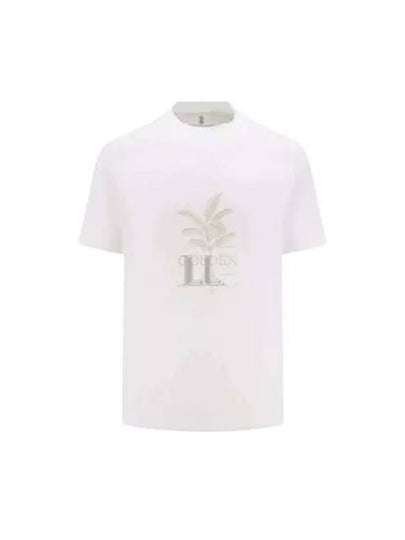 Maxi Print Cotton Short Sleeve T-Shirt White - BRUNELLO CUCINELLI - BALAAN 2