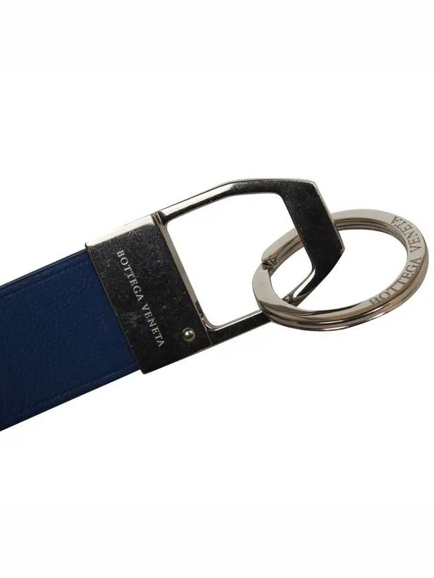 Lambskin Logo Strap Key Holder Blue - BOTTEGA VENETA - BALAAN 5