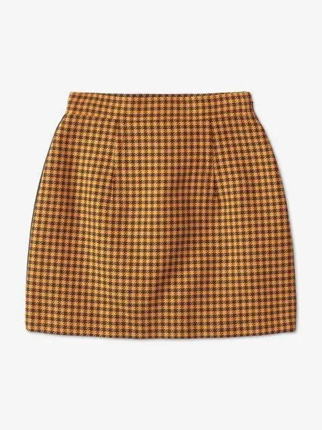 Check Slim Fit Mini H Line Skirt Brown - MARNI - BALAAN 2