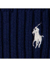 logo cable knit muffler navy - POLO RALPH LAUREN - BALAAN.