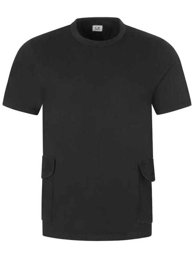 Lens Side Pocket Short Sleeve T-Shirt Black - CP COMPANY - BALAAN 3