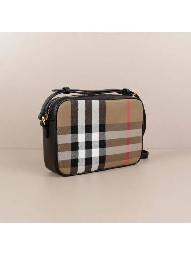 Checked Leather Camera Cross Bag Brown - BURBERRY - BALAAN 4