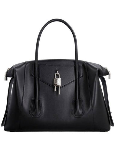 Antigona Lock Soft Leather Tote Bag Black - GIVENCHY - BALAAN 1