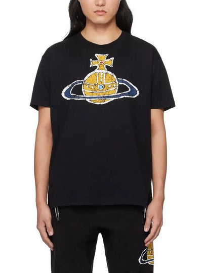 Women's Print Logo Short Sleeve T-Shirt Black - VIVIENNE WESTWOOD - BALAAN 2