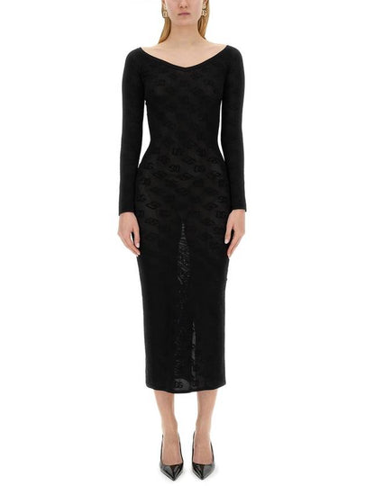 logo jacquard V-neck maxi dress FXS04TJFMAL - DOLCE&GABBANA - BALAAN 2