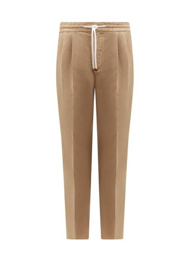 Drawstring Pleated Tapered Straight Pants Beige - BRUNELLO CUCINELLI - BALAAN 2