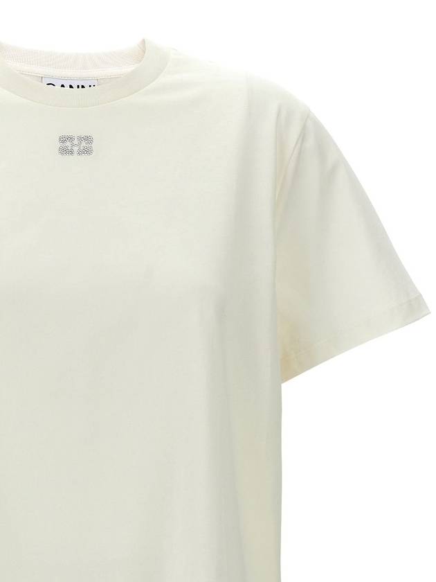 Logo Cotton Short Sleeve T-Shirt White - GANNI - BALAAN 4