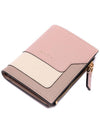 Color Block Leather Half Wallet Pink - MARNI - BALAAN 6