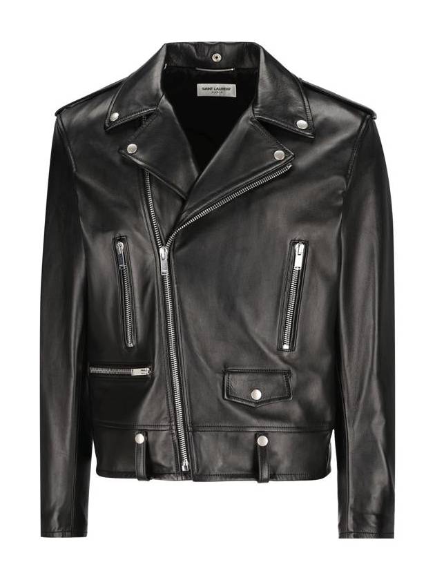 Classic Motorcycle Jacket in Lambskin Black - SAINT LAURENT - BALAAN 2