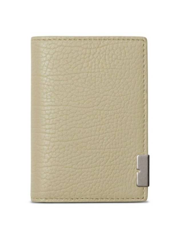 B Cut Leather Card Wallet Green - BURBERRY - BALAAN 1