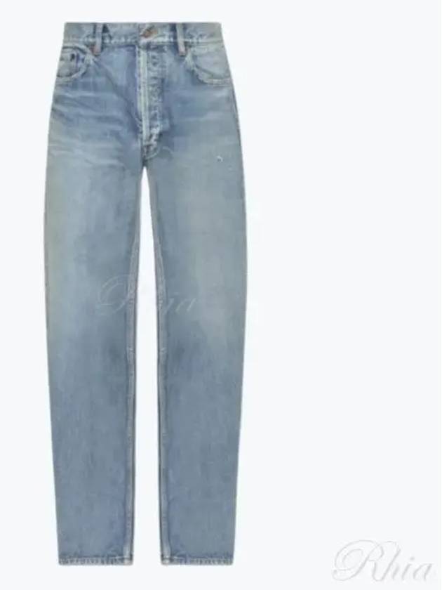 Loose Fit Mid Rise Jeans Blue - SAINT LAURENT - BALAAN 2