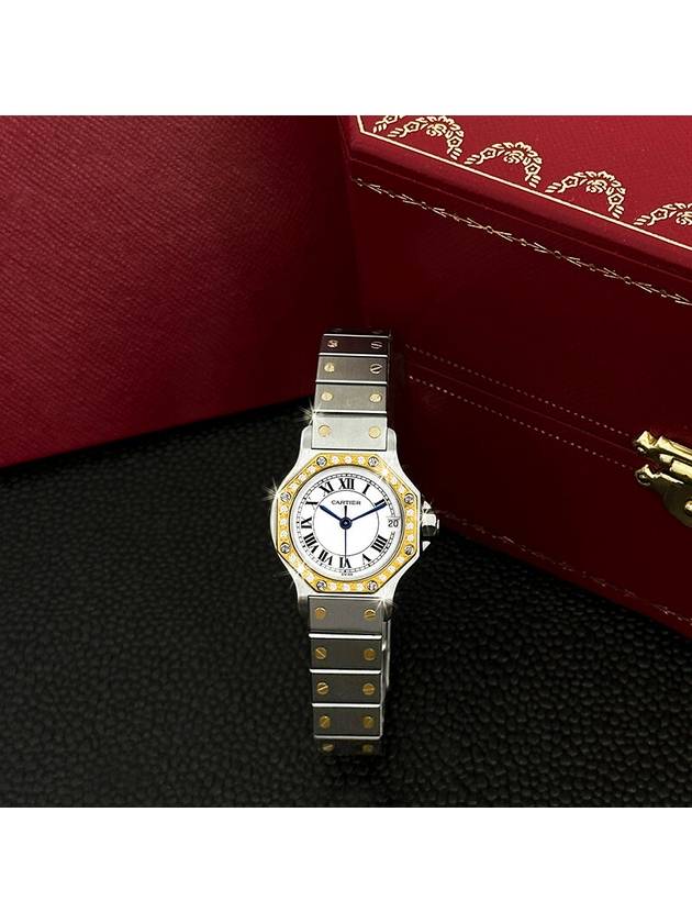 Women s Santos Octagon Bezel Diamond Combi Watch - CARTIER - BALAAN 7