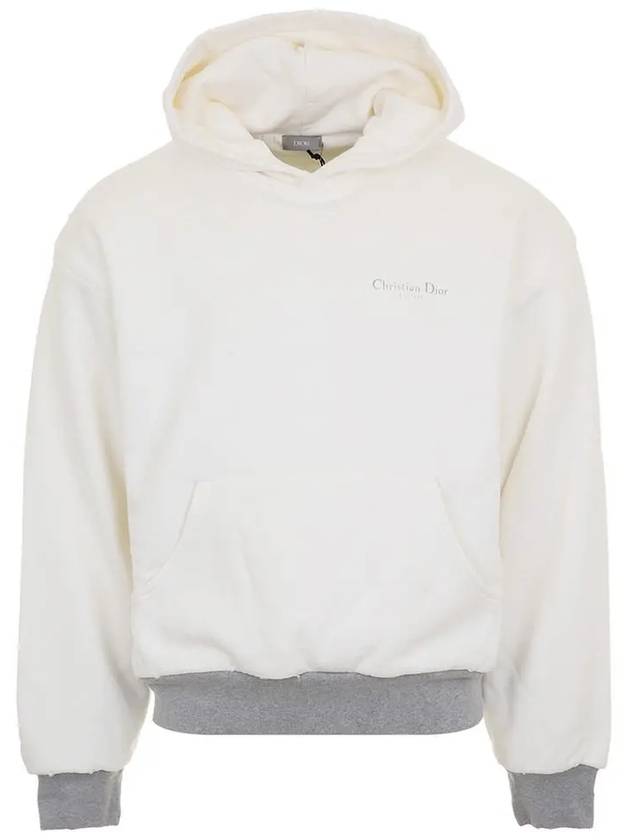 Logo Print Cotton Hoodie White - DIOR - BALAAN 3