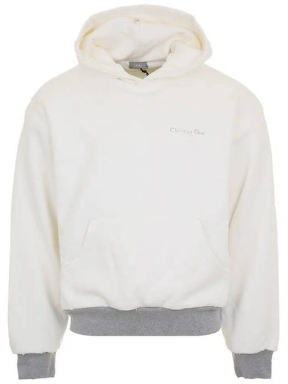 Logo Print Cotton Hoodie White - DIOR - BALAAN 2