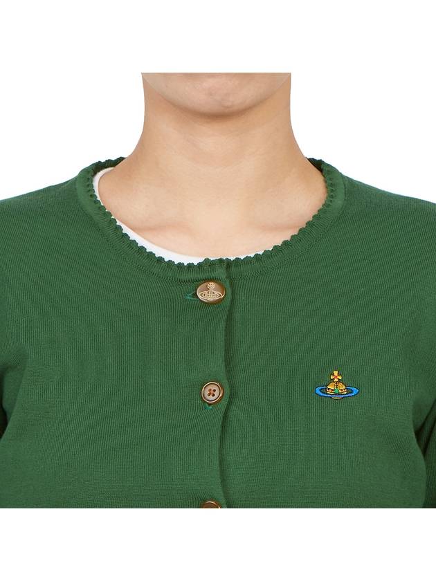 Women s Bea Embroidered Logo Crop Cardigan Green - VIVIENNE WESTWOOD - BALAAN 10