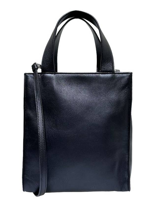 Women s 1BG418 Black Nappa Triangular Pocket Logo Tote Bag Strap - PRADA - BALAAN 4