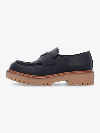 Triangle Logo Leather Loafers Black - PRADA - BALAAN 2