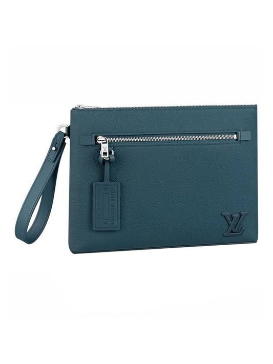 Takeoff Leather Clutch Bag Blue - LOUIS VUITTON - BALAAN 1