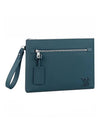 Louis Vuitton Takeoff Leather Clutch Bag Blue - LOUIS VUITTON - BALAAN 1