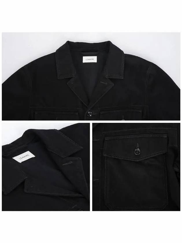 Workwear Collar Trucker Jacket Black - LEMAIRE - BALAAN 6