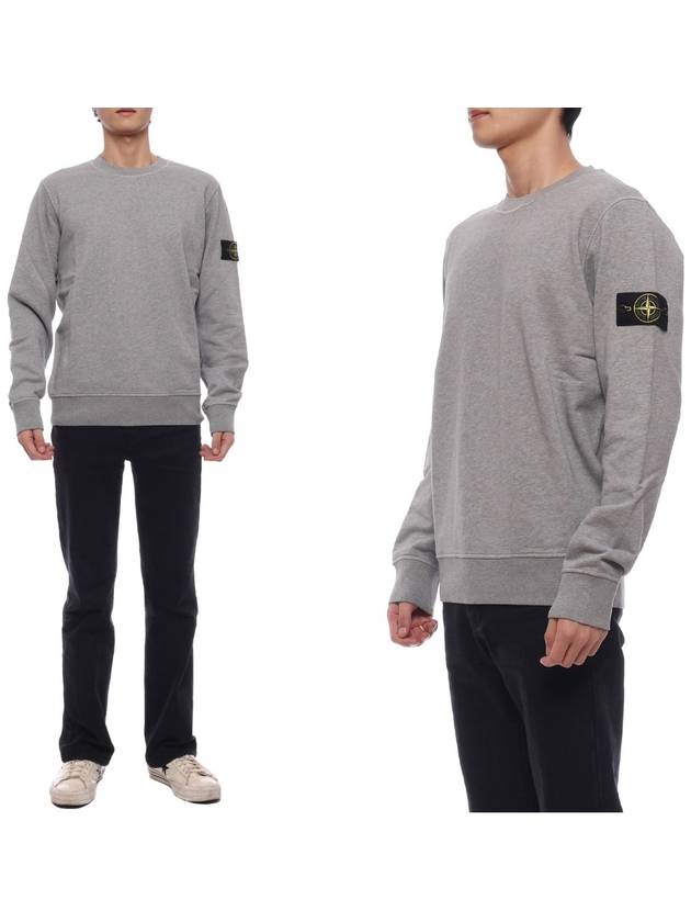 Compass Patch Cotton Sweatshirt Melange Grey - STONE ISLAND - BALAAN 3