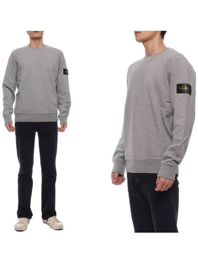 Compass Patch Cotton Sweatshirt Melange Grey - STONE ISLAND - BALAAN 2