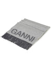 Fringes And Logo Muffler Grey - GANNI - BALAAN 3