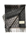 GG Wool Cashmere Muffler Grey - GUCCI - BALAAN 4