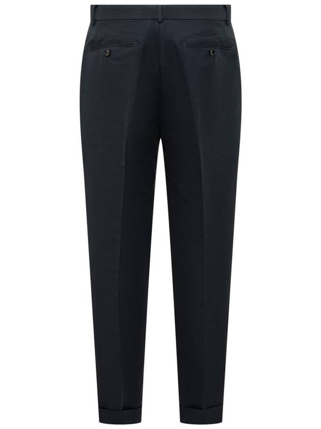 Cotton Satin Slacks Navy - TOM FORD - BALAAN 3