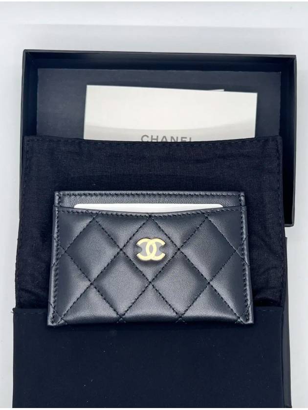 Classic Gold CC Logo Lambskin Card Holder Black - CHANEL - BALAAN 2