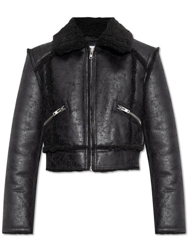 STAND STUDIO Shearling Coat Nyrah, Women's, Black - STAND STUDIO - BALAAN 1