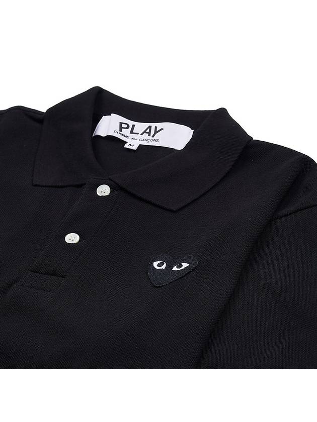 Men s Black Heart Waffen Polo Shirt AZ P1T066 051 - COMME DES GARCONS - BALAAN 3