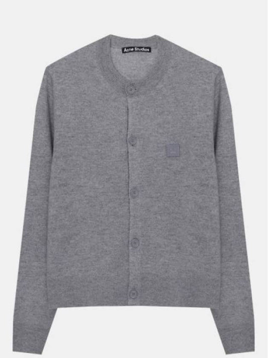 Face Patch Crop Cardigan Grey - ACNE STUDIOS - BALAAN 2