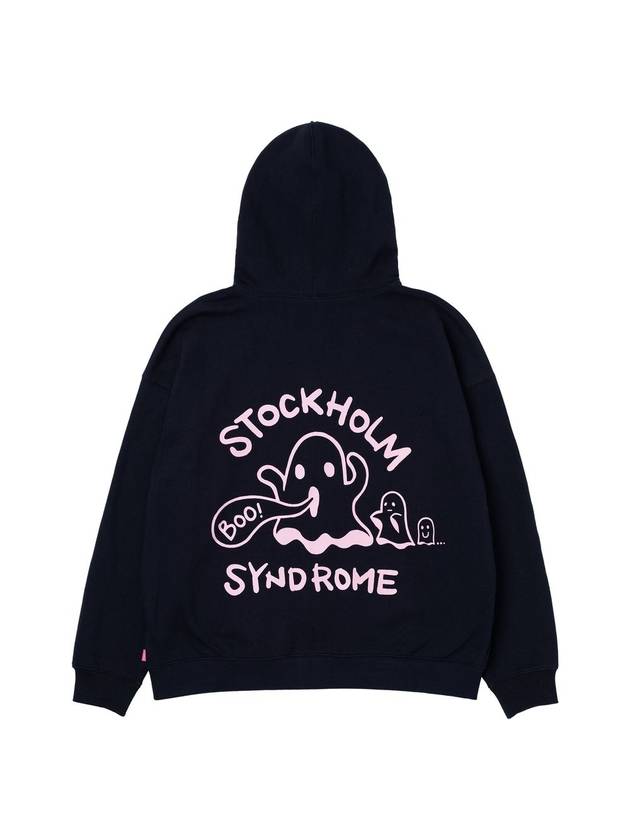 Men's Ghost Print Hoodie Navy - STOCKHOLM SYNDROME - BALAAN 1