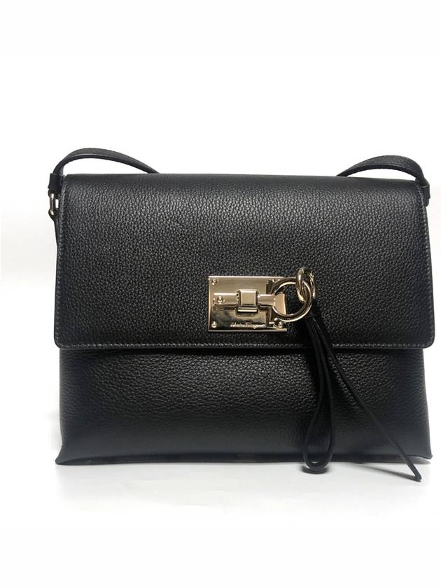 Women's Leather Cross Bag Black - SALVATORE FERRAGAMO - BALAAN 2