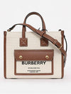 Mini Two-Tone Canvas and Leather Freya Tote Bag Natural Tan - BURBERRY - BALAAN 2