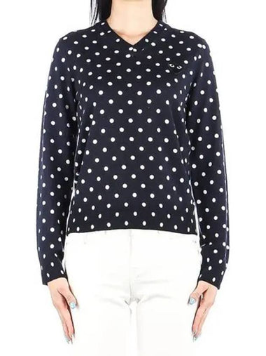 Women s long sleeve knit P1N035 NAVY 271427 - COMME DES GARCONS PLAY - BALAAN 1