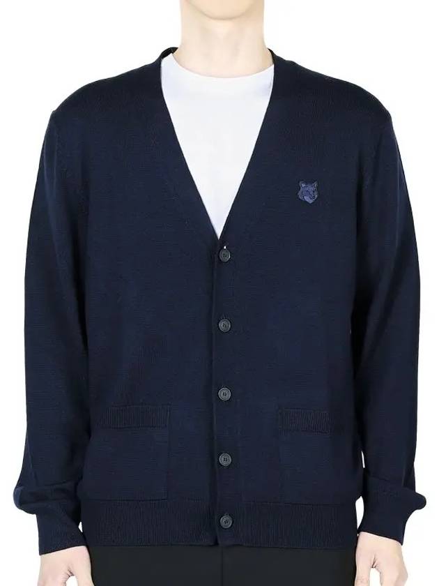 Bold Fox Head Patch Regular Cardigan Navy - MAISON KITSUNE - BALAAN 2