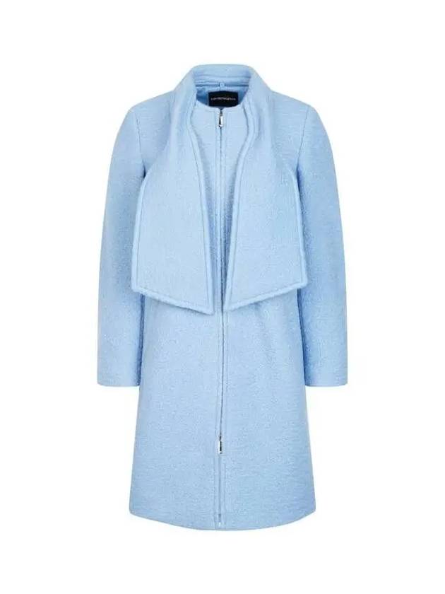 Women s Detachable Shawl Boucle Coat Blue 270445 - EMPORIO ARMANI - BALAAN 1