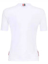 Women's High Twist Rip Stripe Short Sleeve T Shirt White - THOM BROWNE - BALAAN 4