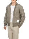 Alpaca Wool Zipper Bomber Jacket Grey - THOM BROWNE - BALAAN 5