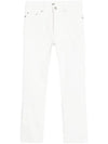 Women's Denim High Waist Cropped Jeans White - AMI - BALAAN 1